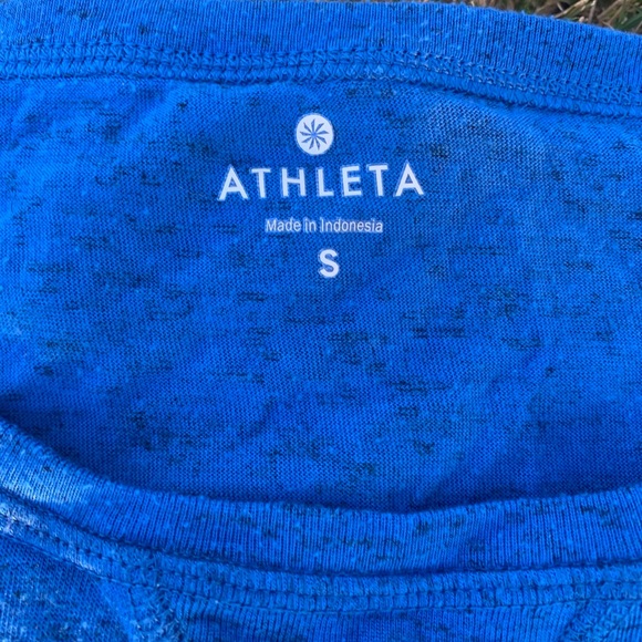 ATHLETA Batwing Crop Style Blue Athletic Yoga Long Sleeve Women’s Top Small - Picture 2 of 4
